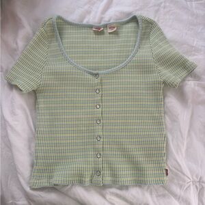Levi's Stripe Pearl Snap T